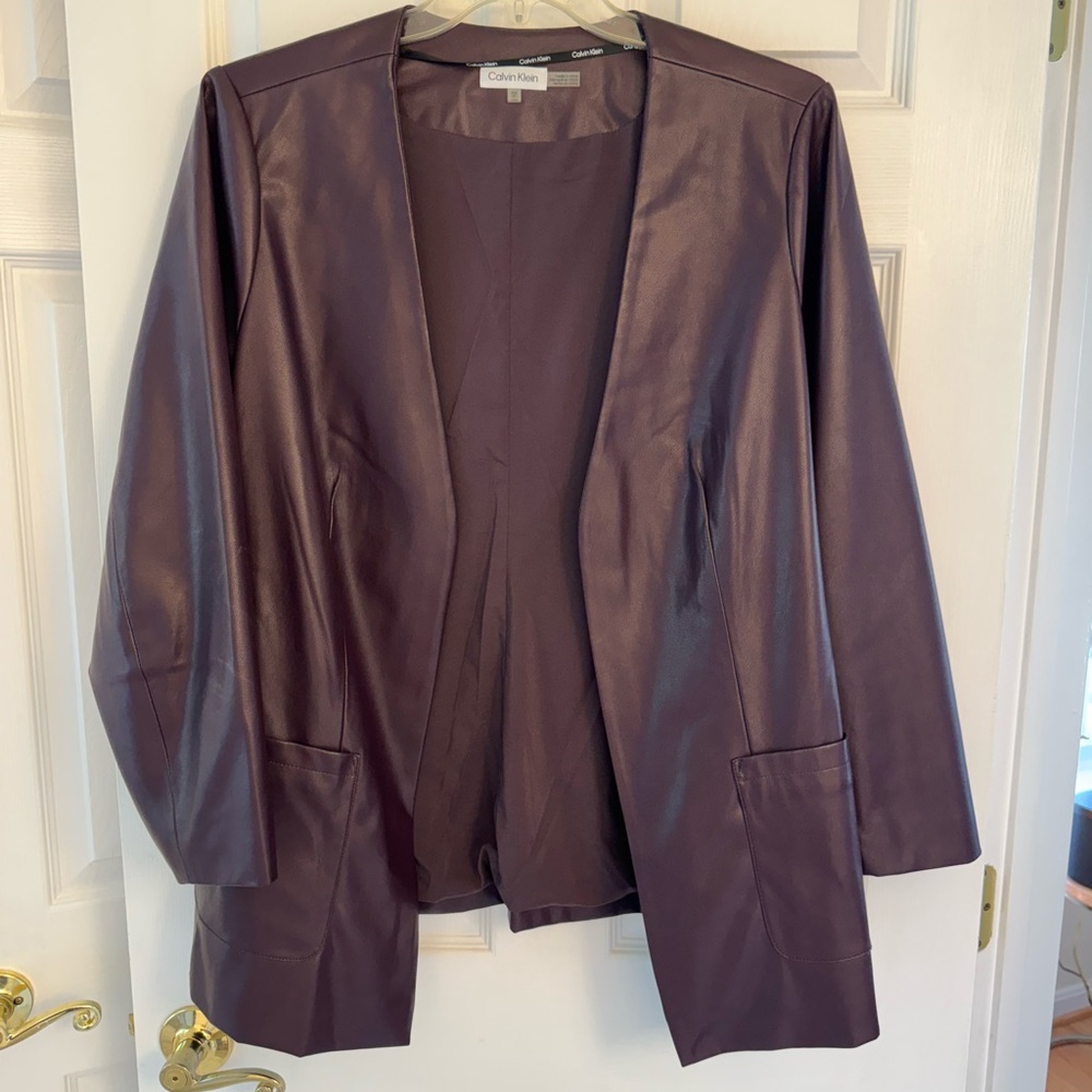 Calvin Klein leather blazer